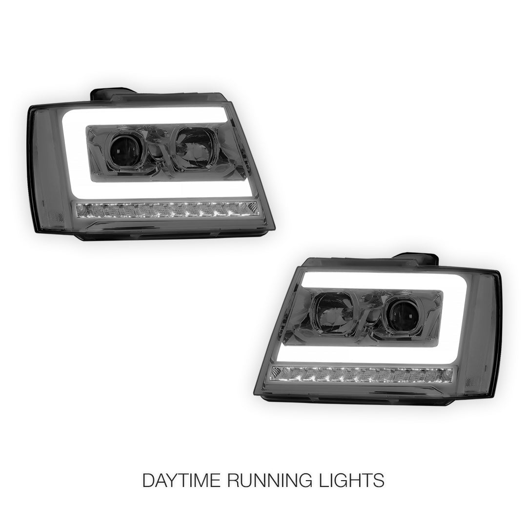 Chevrolet Suburban 1500 LS / LT / LTZ (2007 - 2014) LED DRL Sequential Turn Signal Projector Headlights LH + RH