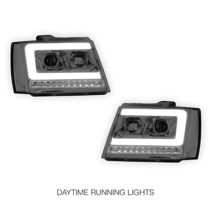 Chevrolet Suburban 1500 LS / LT / LTZ (2007 - 2014) LED DRL Sequential Turn Signal Projector Headlights LH + RH