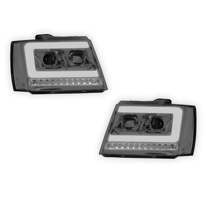 Chevrolet Suburban 1500 LS / LT / LTZ (2007 - 2014) LED DRL Sequential Turn Signal Projector Headlights LH + RH