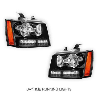 Chevrolet Suburban 1500 LS / LT / LTZ (2007 - 2014) LED DRL Turn Signal Headlights LH + RH