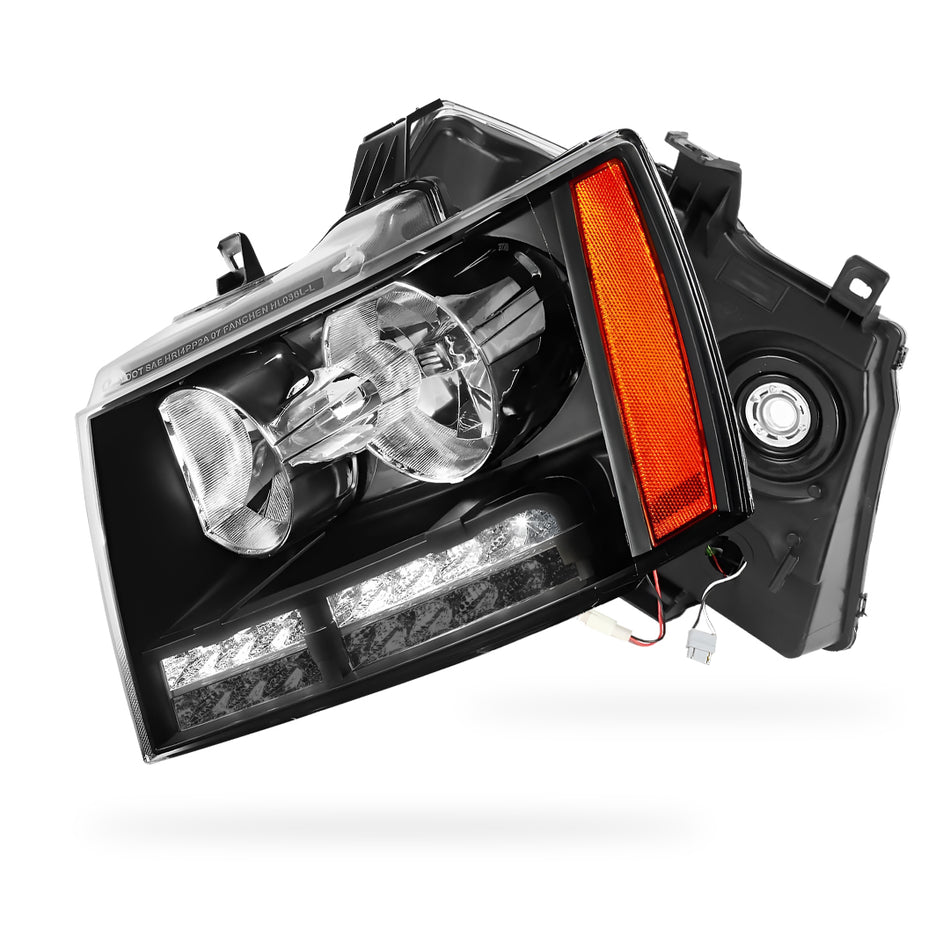 Chevrolet Suburban 1500 LS / LT / LTZ (2007 - 2014) LED DRL Turn Signal Headlights LH + RH