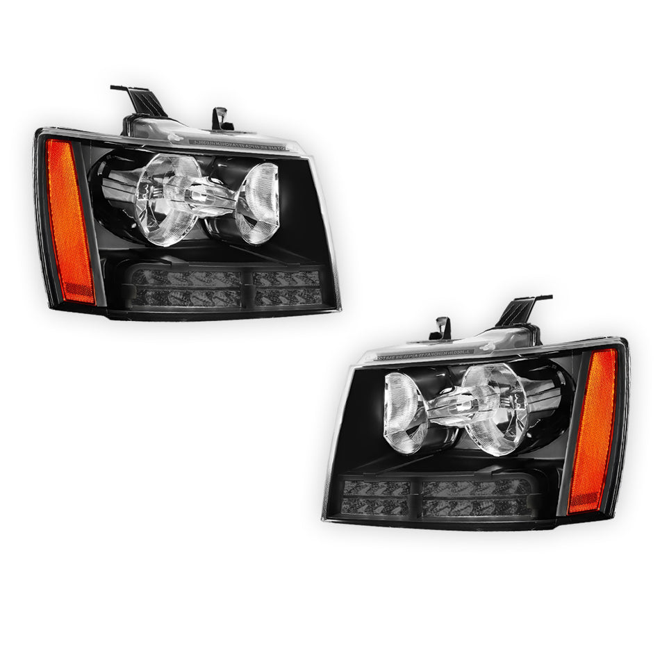 Chevrolet Suburban 1500 LS / LT / LTZ (2007 - 2014) LED DRL Turn Signal Headlights LH + RH