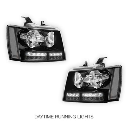 Chevrolet Suburban 1500 LS / LT / LTZ (2007 - 2014) LED DRL Turn Signal Headlights LH + RH