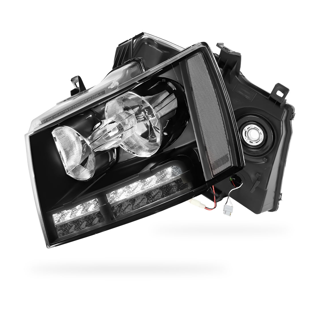 Chevrolet Suburban 1500 LS / LT / LTZ (2007 - 2014) LED DRL Turn Signal Headlights LH + RH