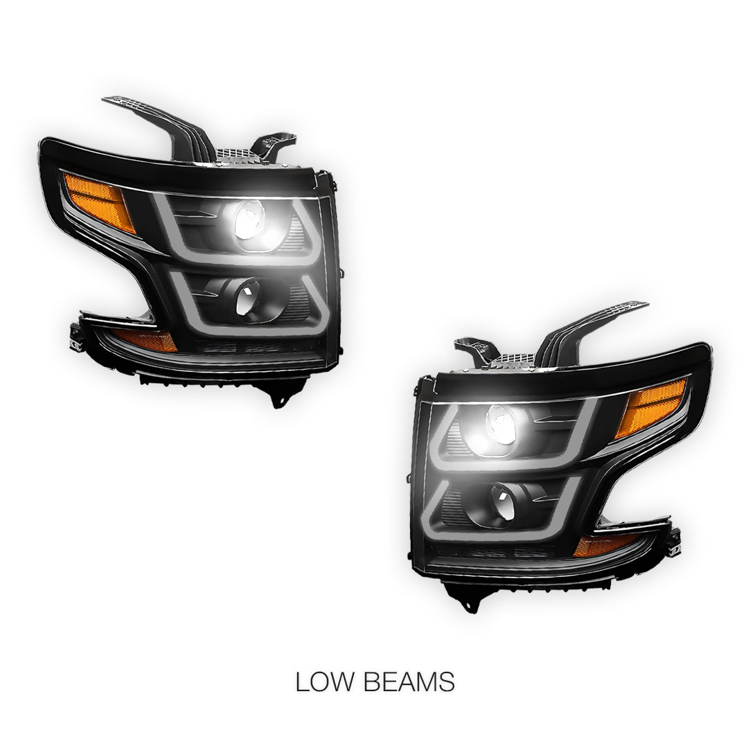Chevrolet Suburban LS / LT / LTZ (2015 - 2020) LED DRL Projector Headlights LH + RH