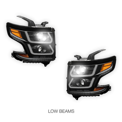 Chevrolet Suburban LS / LT / LTZ (2015 - 2020) LED DRL Projector Headlights LH + RH