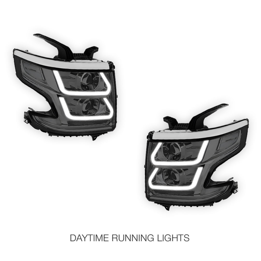 Chevrolet Suburban LS / LT / LTZ (2015 - 2020) LED DRL Projector Headlights LH + RH