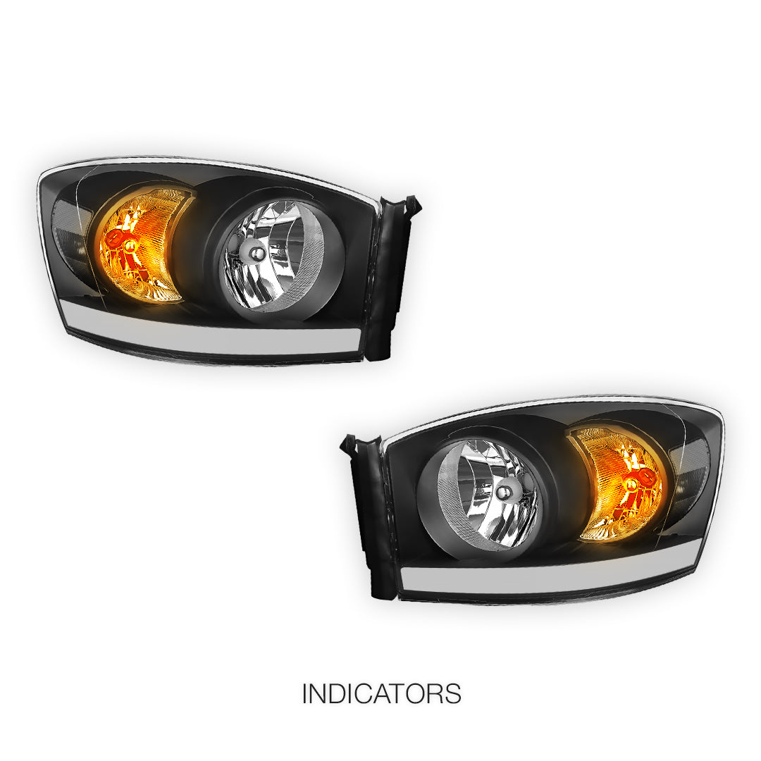Dodge RAM 2500 (2006 - 2009) LED DRL Corner Headlights LH + RH