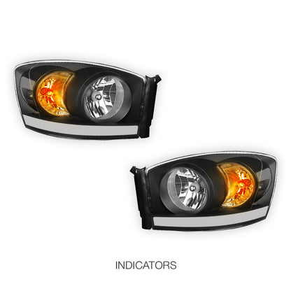 Dodge RAM 2500 (2006 - 2009) LED DRL Corner Headlights LH + RH