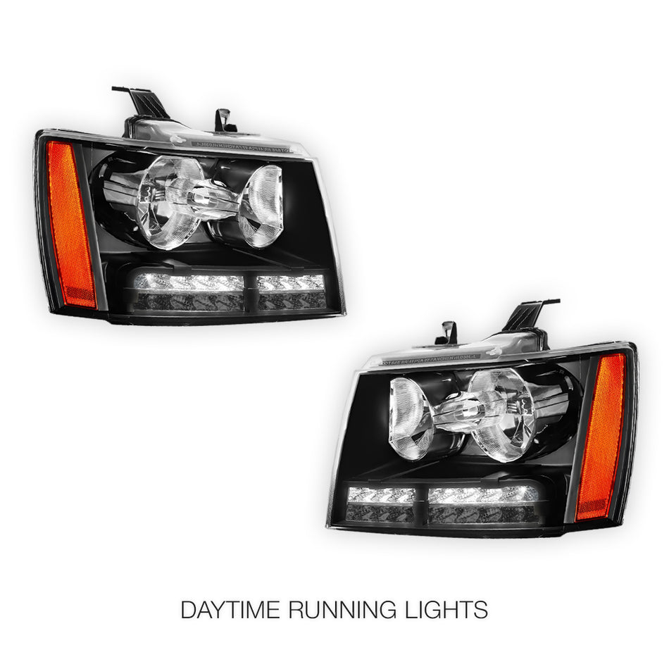 Chevrolet Suburban 2500 LS / LT (2007 - 2013) LED DRL Turn Signal Headlights LH + RH