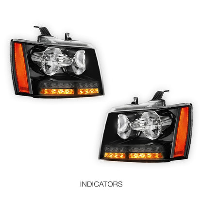Chevrolet Suburban 2500 LS / LT (2007 - 2013) LED DRL Turn Signal Headlights LH + RH