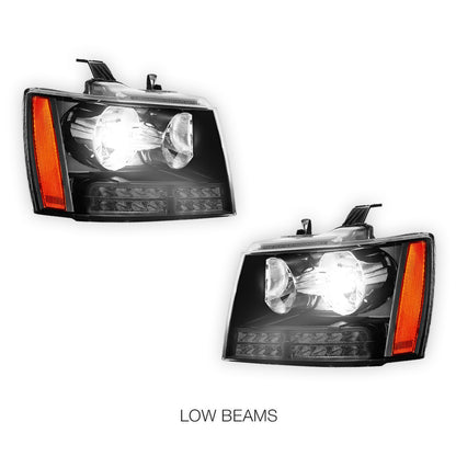 Chevrolet Suburban 2500 LS / LT (2007 - 2013) LED DRL Turn Signal Headlights LH + RH