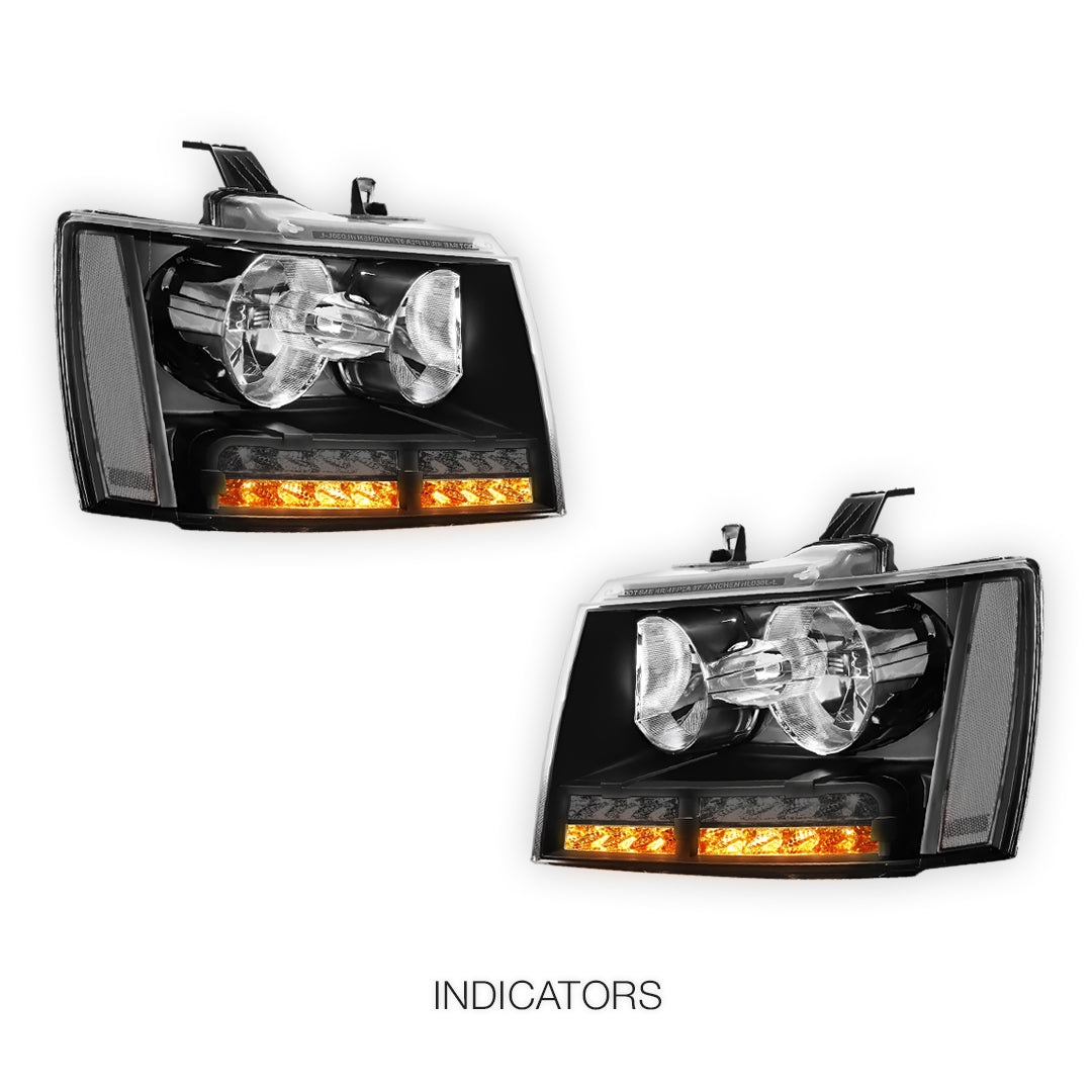 Chevrolet Suburban 2500 LS / LT (2007 - 2013) LED DRL Turn Signal Headlights LH + RH