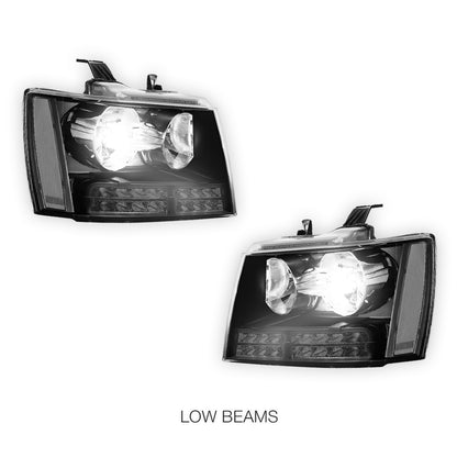 Chevrolet Suburban 2500 LS / LT (2007 - 2013) LED DRL Turn Signal Headlights LH + RH