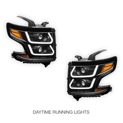 Chevrolet Tahoe LS / LT / LTZ (2015 - 2020) LED DRL Projector Headlights LH + RH