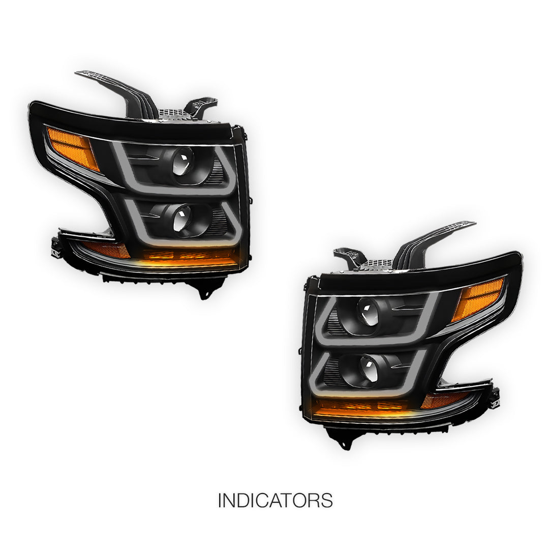 Chevrolet Tahoe LS / LT / LTZ (2015 - 2020) LED DRL Projector Headlights LH + RH