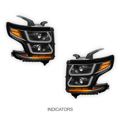 Chevrolet Tahoe LS / LT / LTZ (2015 - 2020) LED DRL Projector Headlights LH + RH