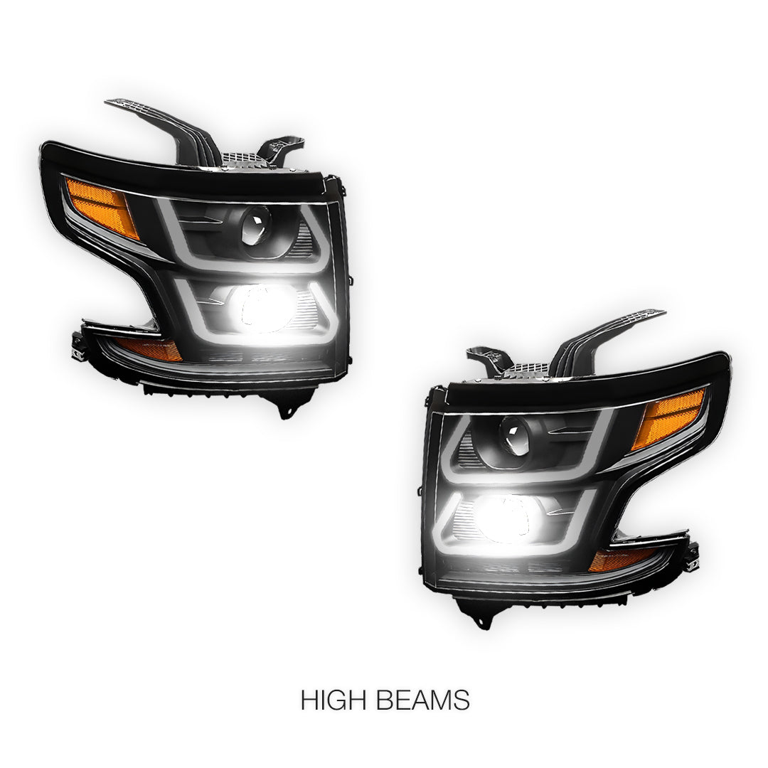 Chevrolet Tahoe LS / LT / LTZ (2015 - 2020) LED DRL Projector Headlights LH + RH