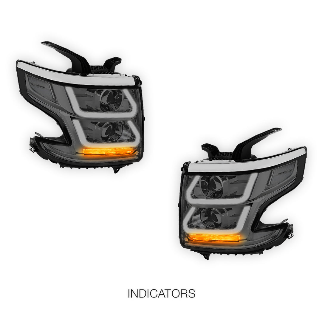 Chevrolet Tahoe LS / LT / LTZ (2015 - 2020) LED DRL Projector Headlights LH + RH