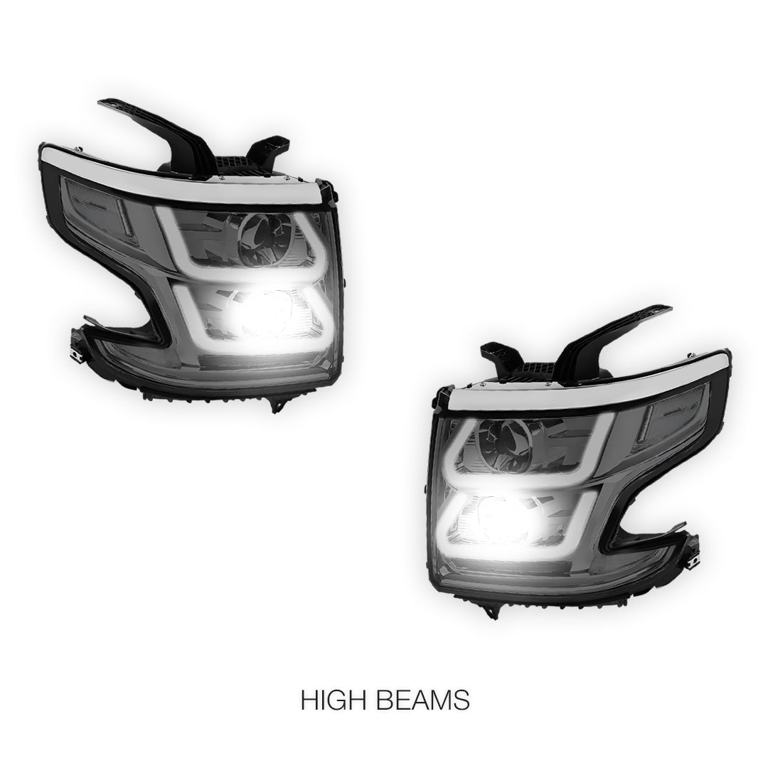 Chevrolet Tahoe LS / LT / LTZ (2015 - 2020) LED DRL Projector Headlights LH + RH