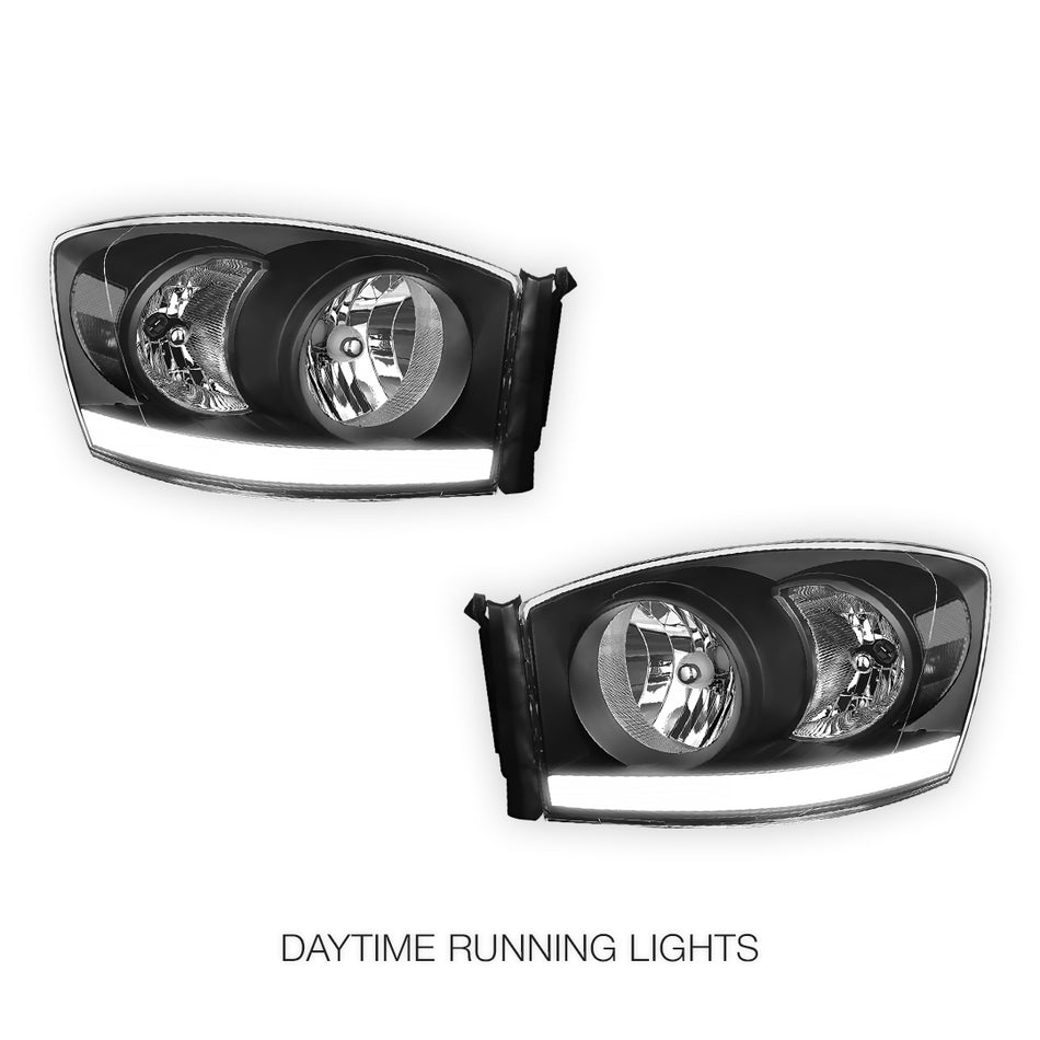 Dodge RAM 2500 (2006 - 2009) LED DRL Strip Front Driving Headlights LH + RH