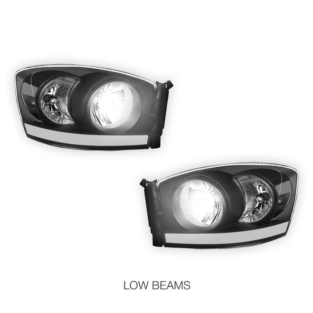 Dodge RAM 2500 (2006 - 2009) LED DRL Strip Front Driving Headlights LH + RH