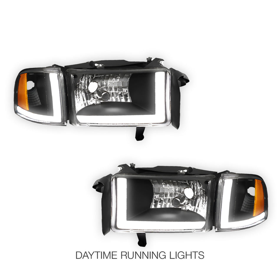 Dodge RAM 3500 (1994 - 2002) LED DRL Headlights LH + RH