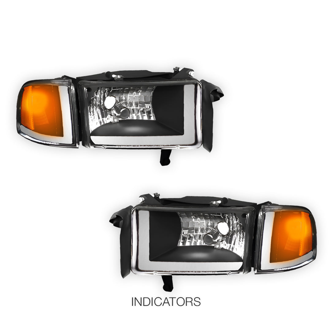 Dodge RAM 3500 (1994 - 2002) LED DRL Headlights LH + RH