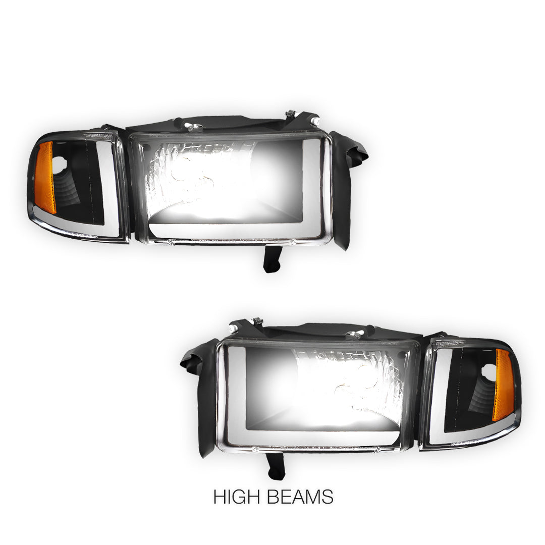Dodge RAM 3500 (1994 - 2002) LED DRL Headlights LH + RH
