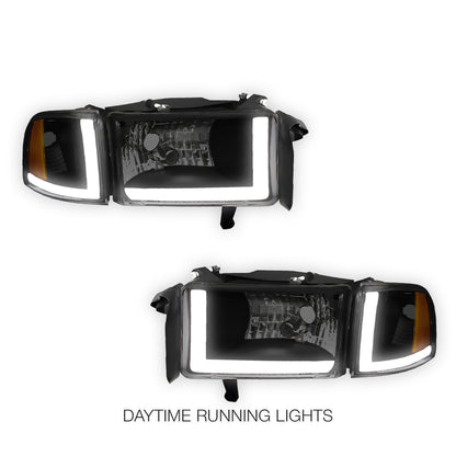 Dodge RAM 3500 (1994 - 2002) LED DRL Headlights LH + RH