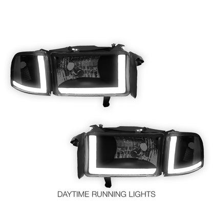 Dodge RAM 3500 (1994 - 2002) LED DRL Headlights LH + RH