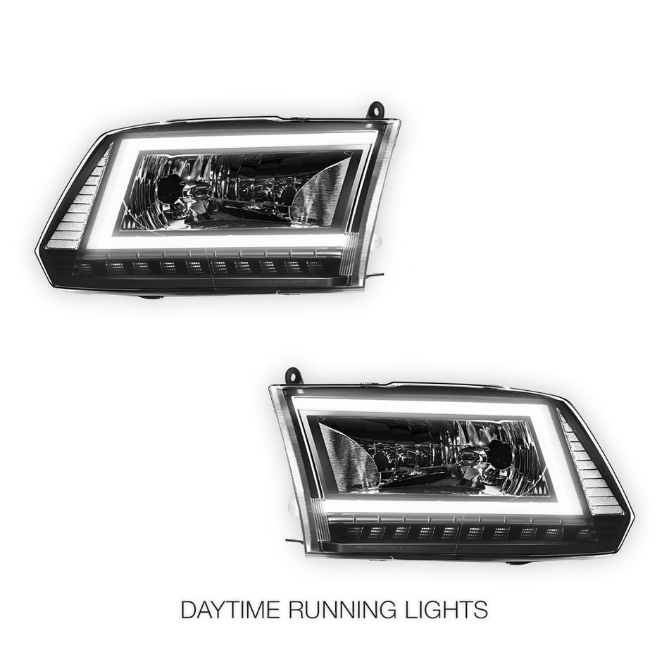 Dodge RAM 3500 (2010) C-LED DRL Sequential Signal Headlights LH + RH