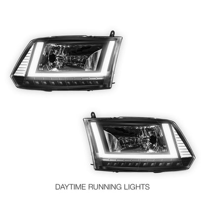 Dodge RAM 3500 (2010) U-LED DRL Sequential Signal Headlights LH + RH