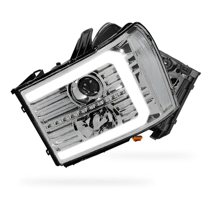 GMC Sierra 3500 Denali / SLE / SLT (2007 - 2014) LED DRL Sequential Signal Projector Headlights LH + RH