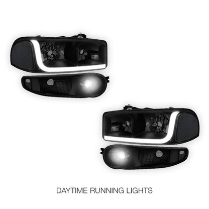 GMC Yukon (2001 - 2006) LED DRL Headlights LH + RH