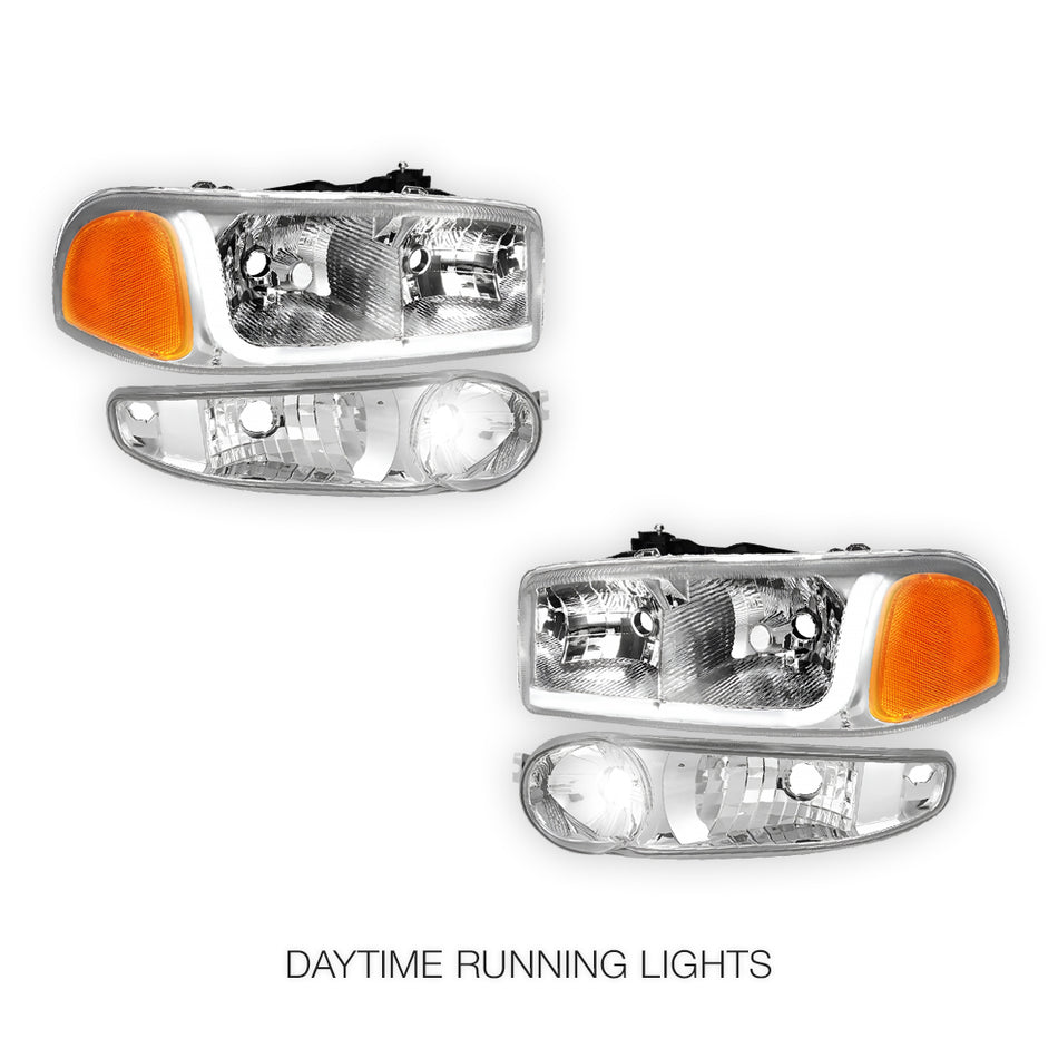 GMC Yukon (2001 - 2006) LED DRL Headlights LH + RH
