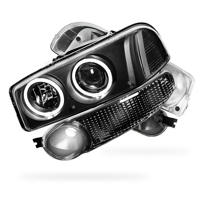 GMC Yukon Denali (2001 - 2006) Black Dual Halo Projector Headlights LH + RH