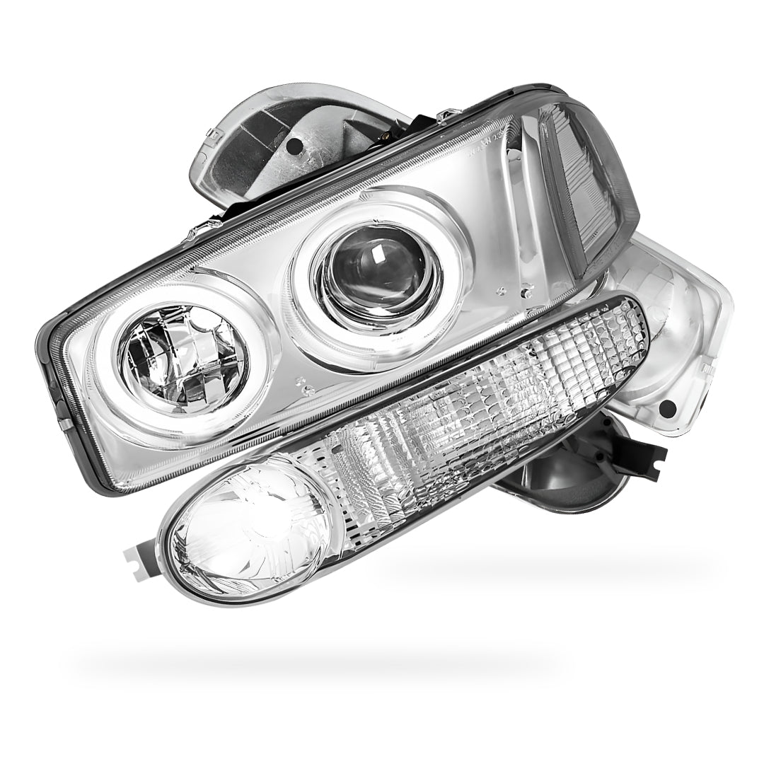 GMC Yukon Denali (2001 - 2006) Black Dual Halo Projector Headlights LH + RH