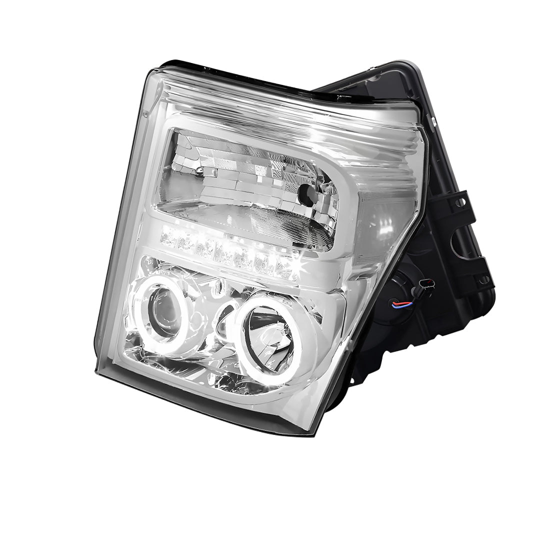 Ford F-550 (2011 - 2016) Dual Halo Projector LED DRL Headlights LH + RH