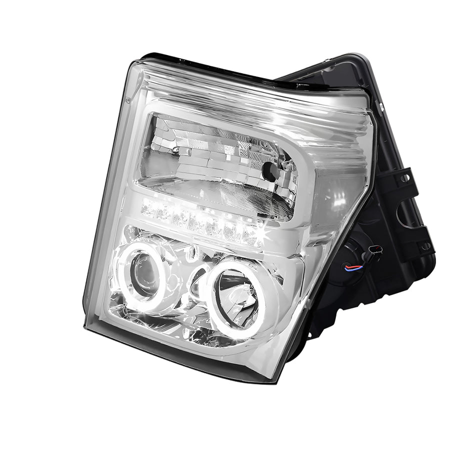 Ford F-550 (2011 - 2016) Dual Halo Projector LED DRL Headlights LH + RH