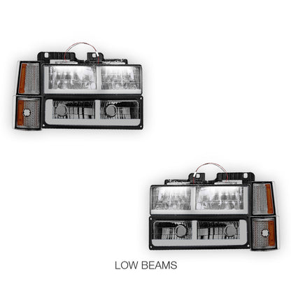 GMC K1500 Scottsdale / Silverado / Sport (1994 - 1999) F - LED Bar DRL Headlights LH + RH