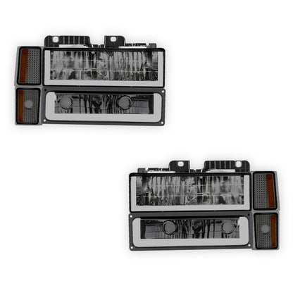 GMC K1500 Scottsdale / Silverado / Sport (1994 - 1999) U - LED Bar DRL Headlights LH + RH