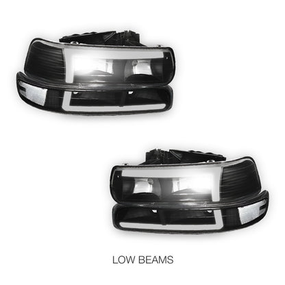Chevrolet Silverado 2500 LS / LT / HD Classic (1999 - 2002) L-Pattern 3D LED DRL Headlights LH + RH