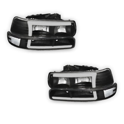 Chevrolet Silverado 2500 LS / LT / HD Classic (1999 - 2002) L-Pattern 3D LED DRL Headlights LH + RH