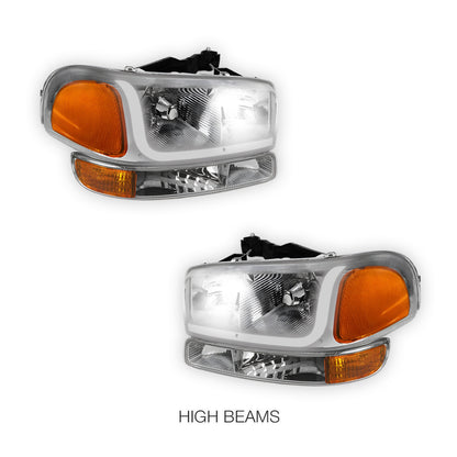 GMC Sierra 2500 SL / SLE / SLT (1999 - 2004) LED DRL Headlights LH + RH