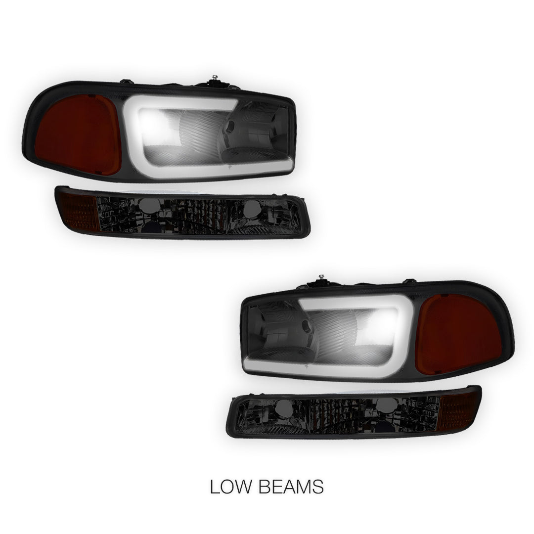 GMC Sierra 3500 SL / SLE / SLT (2001 - 2007) Pair LED DRL Headlights LH + RH