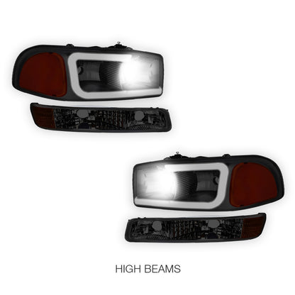 GMC Sierra 3500 SL / SLE / SLT (2001 - 2007) Pair LED DRL Headlights LH + RH