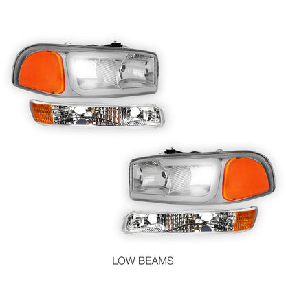 GMC Sierra 3500 SL / SLE / SLT (2001 - 2007) Pair LED DRL Headlights LH + RH