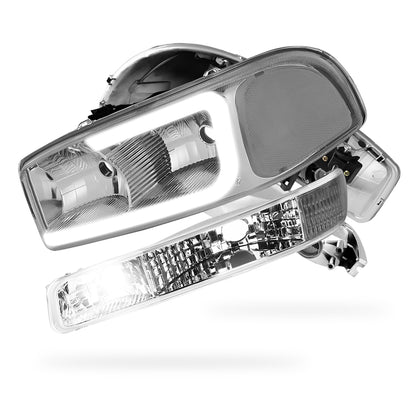 GMC Sierra 3500 SL / SLE / SLT (2001 - 2007) Pair LED DRL Headlights LH + RH