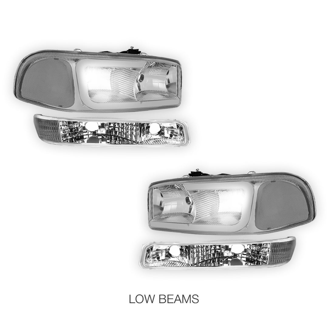 GMC Sierra 3500 SL / SLE / SLT (2001 - 2007) Pair LED DRL Headlights LH + RH